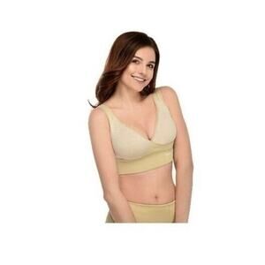 Sankom Patent Bra Compression Shapewear Posture Correcting‎ Beige Tan Size M-L